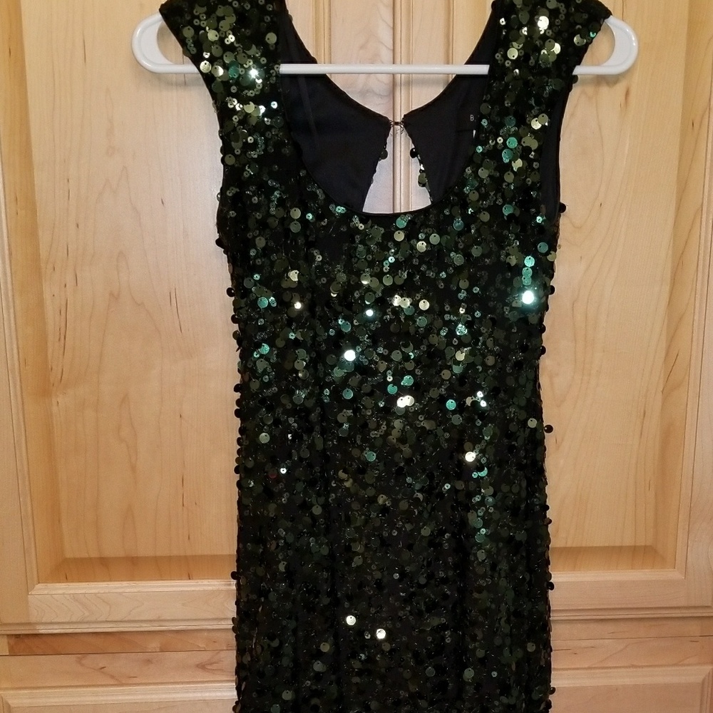 B.Darlin dress beautiful Green Sequins throughout